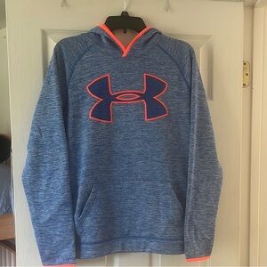 Under Armour Heathered Blue Hoodie with Neon Trim
